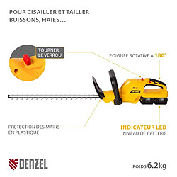 Avis DENZEL - Taille-haie électrique sans fil – 510 mm – batterie Li-Ion 36V 4Ah