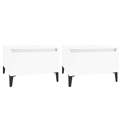 vidaXL Tables d'appoint 2pcs Blanc brillant 50x46x35cm Bois ingénierie