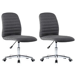 vidaXL Chaises à manger lot de 2 gris foncé tissu