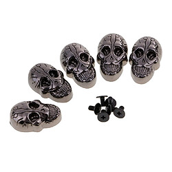 5 Set Skull Head Screwback Studs Punk Rivers pour sacs Chaussures Leathercraft Black