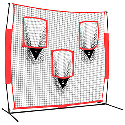 vidaXL Filet de baseball portable Noir/rouge 183x105x183 cm Polyester