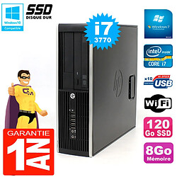 PC HP Compaq 8300 SFF Core I7-3770 RAM 8Go Disque 120 Go SSD Graveur DVD Wifi W7 · Occasion 