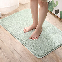 LUUCOZK Tapis de bain antidérapants absorbants à séchage rapide, tapis de décoration de salle de bain-vert clair-50x80cm 