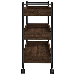 Maison Chic Desserte de cuisine | Chariot de cuisine | Meuble de rangement roulant chêne marron 50x30x70 cm bois d'ingénierie -GKD79234 pas cher