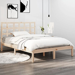 Maison Chic Lit Moderne Chambre - Cadre/structure de lit pour adulte Bois massif 140x200 cm -MN46732