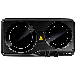 Acheter Cuisinière Électrique Vitrocéramique Portable, plaque 2 Feux 19 - 16,5 cm, 2000, Noir, MPM, MKE-21