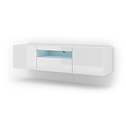 FURNLUX Table de télévision AURA LED 150x37x42 Blanc