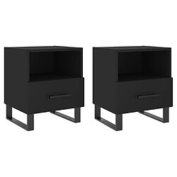 vidaXL Tables de chevet 2 pcs noir 40x35x47,5 cm bois d’ingénierie