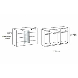 Avis Inside 75 Armoire coulissante VERNON style industriel 2 portes pin vieilli 1 porte miroir