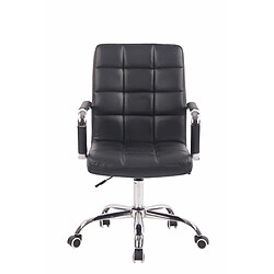 Decoshop26 Fauteuil de bureau sur roulettes hauteur réglable pivotant accoudoirs en PVC noir 10_0002457