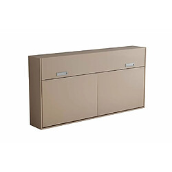 Inside 75 Armoire lit escamotable VERTIGO taupe mat couchage 90*200 cm 