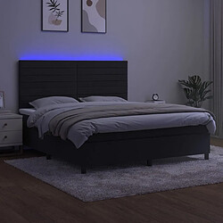 Avis vidaXL Sommier à lattes de lit avec matelas LED Noir 180x200cm Velours