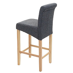 Acheter Mendler Tabouret de bar HWC-C33, tabouret de comptoir, bois ~ gris foncé, pieds clairs, tissu/textile