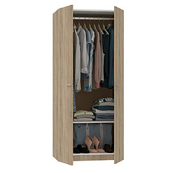 Pegane Armoire placard / meuble de rangement coloris cambrian - Hauteur 180 x Longueur 79 x Profondeur 52 cm