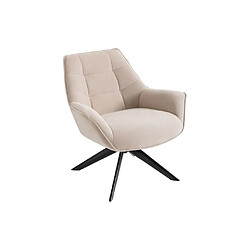 Avis Vente-Unique Fauteuil pivotant en tissu beige CANATO