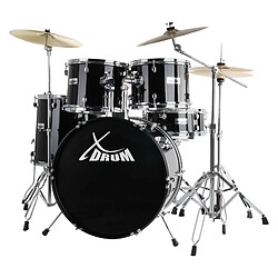 XDrum Semi 20"" batterie studio noire SET incl. pied perche cymbale + cymbales crash