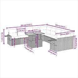 Avis Maison Chic Salon de jardin 11 pcs avec coussins, Ensemble Tables et chaises d'extérieur noir résine tressée -GKD536049