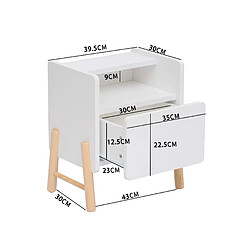 Avis Mobili Rebecca Table de chevet pour enfants Rebecca Mobili Kelen 49x40x30 MDF Pin Blanc Marron