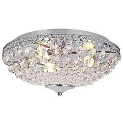 [lux.pro] Plafonnier en Cristal Lampe de Plafond Aluminium Cristal Synthétique Métal 16 cm Diamètre 40 cm Chrome