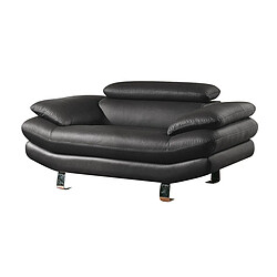 La Maison Du Canapé Fauteuil en cuir CARLTON Noir 