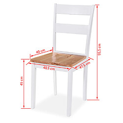 vidaXL Chaises à manger lot de 6 blanc bois d'hévéa pas cher