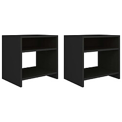 vidaXL Tables de chevet 2 pcs Noir 40x30x40 cm Bois d'ingénierie