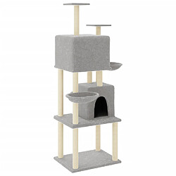 vidaXL Arbre à chat avec griffoirs en sisal Gris clair 180 cm