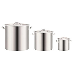 vidaXL Ensemble de 3 casseroles à bouillon 50/21/6 L Inox