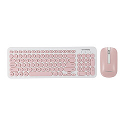 YP Select Ensemble clavier et souris sans fil rétro silencieux 2.4G - rose