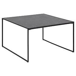 Toilinux Table basse carré en mélaminé et métal - L.80 cm x H. 48 cm - Noir