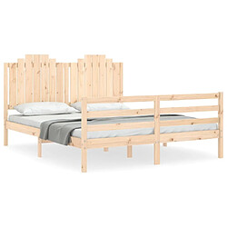 Maison Chic Cadre/structure de lit avec tête de lit pour adulte - Lit Moderne Chambre king size bois massif -MN20836