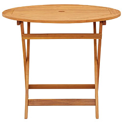 vidaXL Table de jardin pliable Ø90x75 cm Bois d'eucalyptus solide