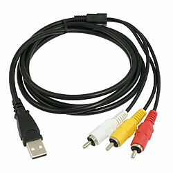 INECK® Câble adaptateur USB Mâle vers 3 RCA Mâle 1,5 Mètre