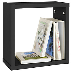 Acheter Maison Chic Lot de 2 Étagères cube murales,Etagère de rangement flottantes Noir 30x15x30 cm -MN11414