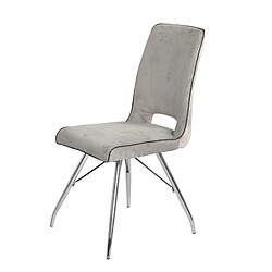 Meubletmoi Lot de 4 chaises velours gris clair - BELLA