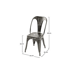 Avis Rendez Vous Deco Chaise Indus gris anthracite (lot de 2)