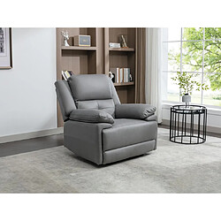 Vente-Unique Fauteuil relax électrique en tissu gris DOLENE 