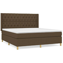 vidaXL Sommier à lattes de lit avec matelas Marron foncé 160x200 cm