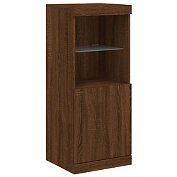 Maison Chic Commode Buffet - Meuble de rangement avec lumières LED chêne marron 41x37x100 cm -GKD28560 pas cher