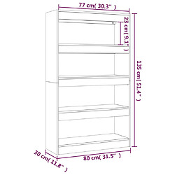 vidaXL Bibliothèque/Séparateur de pièce Sonoma gris Bois d'ingénierie pas cher