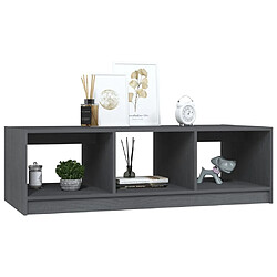 Avis vidaXL Table basse gris 110x50x34 cm bois de pin massif