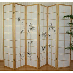 Decoshop26 Paravent 6 panneaux japonais en bois 264x175 cm PAR06056