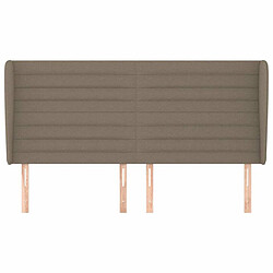 Avis Maison Chic Tête de lit scandinave avec oreilles,meuble de chambre Taupe 203x23x118/128 cm Tissu -MN71744