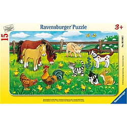 Ravensburger - 06046 - Puzzle Cadre - Animaux de la Ferme aux Pré - 15 pièces 