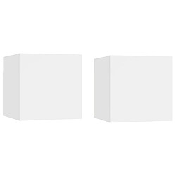 vidaXL Tables de chevet 2 pcs Blanc 30,5x30x30 cm Bois d'ingénierie