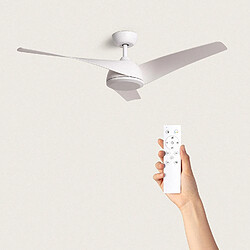 Ledkia Ventilateur de Plafond Silencieux Eubea 132cm Motor DC Sans lumière Télécommande Blanc Blanc Non