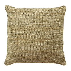 Thedecofactory SKIN - Coussin en cuir tressé ocre 45x45