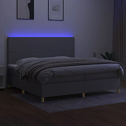 Avis vidaXL Sommier à lattes de lit et matelas et LED Gris clair 200x200 cm