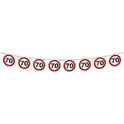 Creative Technology, Ltd. Creative Traffic Sign 70th Banner 12m Paper Banner with Traffic Stop Signs with Age. 12 metres Long