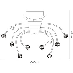 Avis Luminaire Center Plafonnier Xeena 10 Ampoules doré/cristal